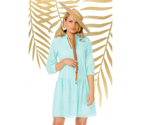 Rochie Pretty Girl lejera mint din broderie englezeasca