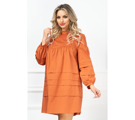 Rochie de gravida Xara caramizie din bumbac