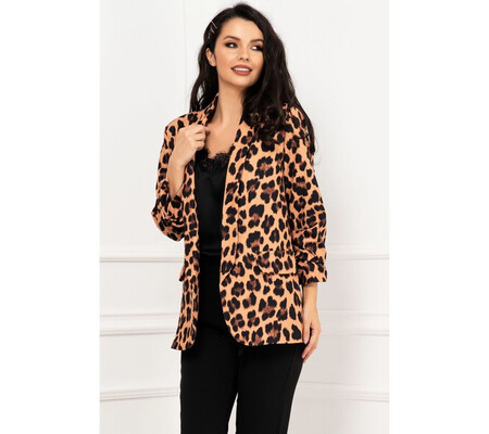 Sacou dama elegant cu imprimeu leopard