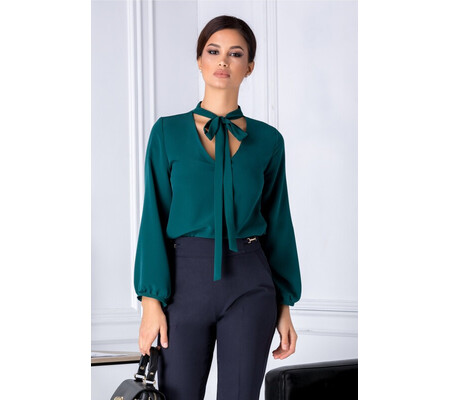 Bluza Moze verde eleganta