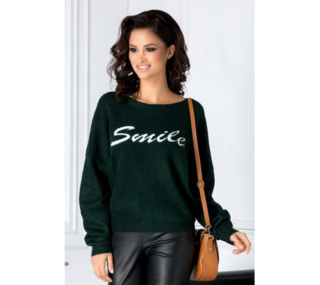 Bluza Smile verde croi larg