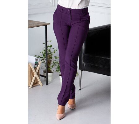 Pantaloni LaDonna office mov cu dunga