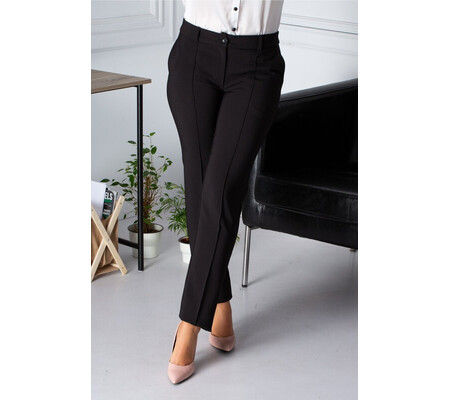 Pantaloni LaDonna office negri cu dunga