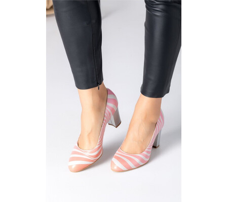 Pantofi Floris cu zebra print roz