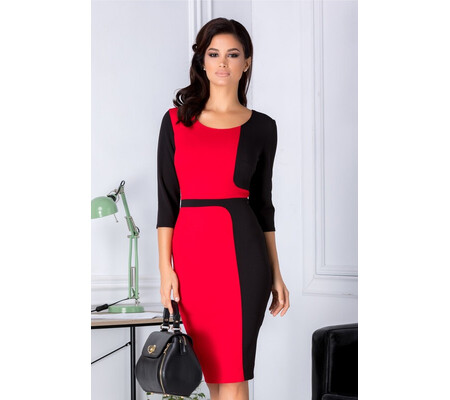 Rochie Brena negru cu rosu