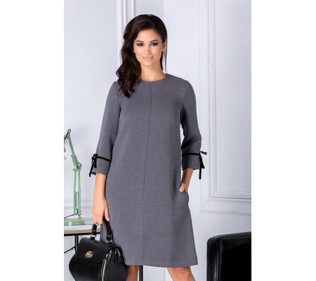 Rochie Brise office gri croi lejer