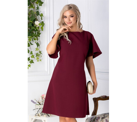 Rochie Devon bordo evazata eleganta