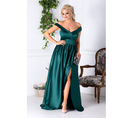 Rochie lunga verde de seara