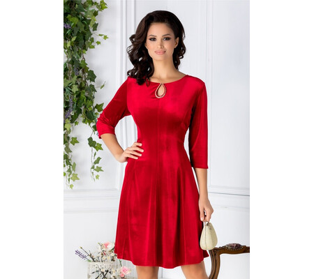 Rochie Velvet rosie de ocazie din catifea