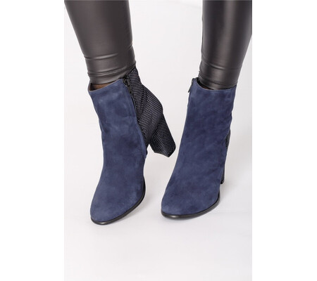 Botine Bell bleumarin cu buline albe