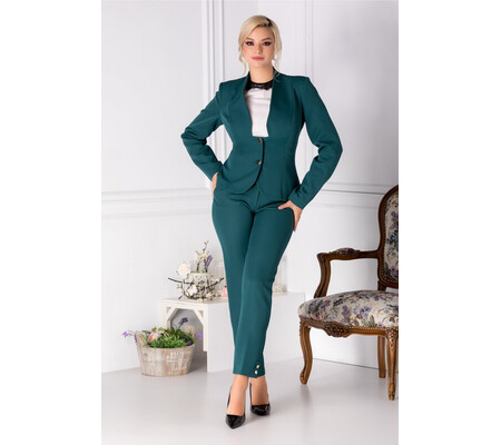 Compleu Leonard Collection verde sacou si pantaloni