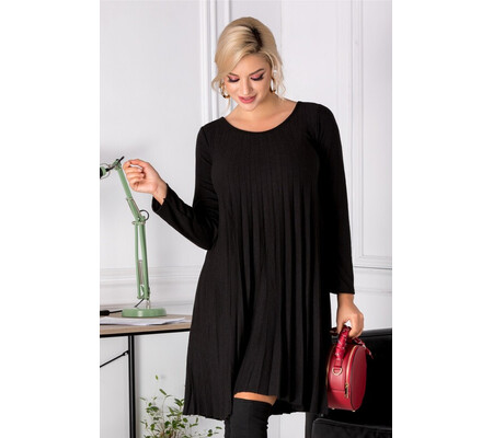 Rochie Abby neagra plisata