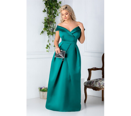 Rochie Daciana eleganta verde lunga