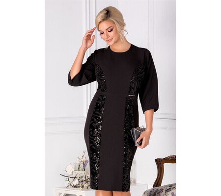 Rochie Grace conica cu paiete neagra