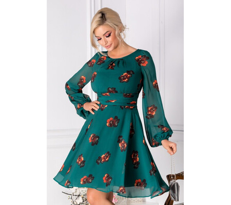 Rochie LaDonna verde cu panselute